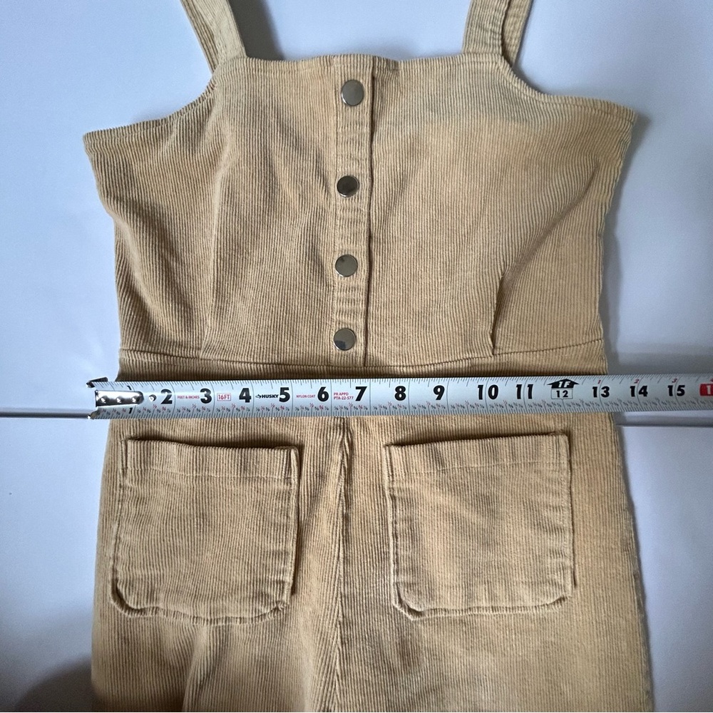 Forever 21 Y2K Juniors Corduroy Fitted Size Medium Tan Jumpsuit/Overalls - Picture 7 of 10